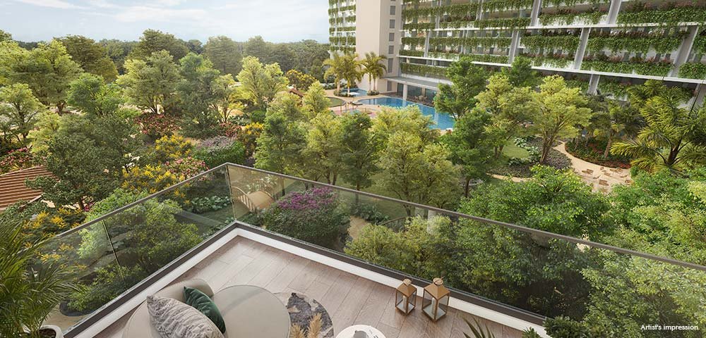 Living Room at Lodha Bellevue