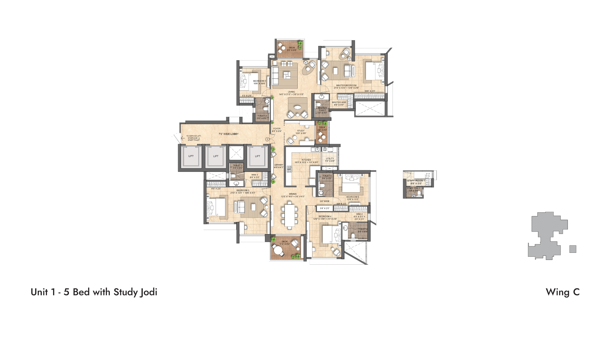 5 BHK with Study